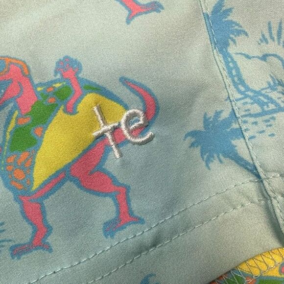 TIPSY ELVES Men’s Blue Tacosaurus Stretch Swim Trunks Size Large - Picture 6 of 7